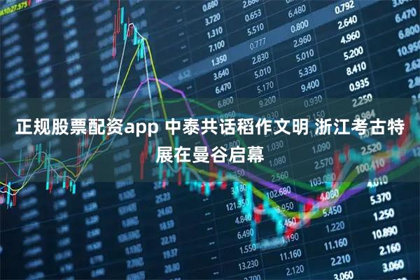 正规股票配资app 中泰共话稻作文明 浙江考古特展在曼谷启幕